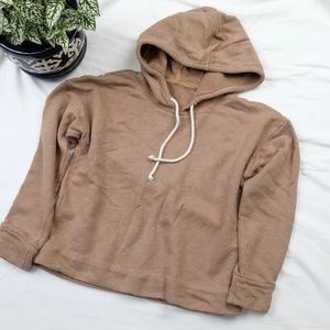 Everlane Inspired Tan Cropped Soft Sweatshirt